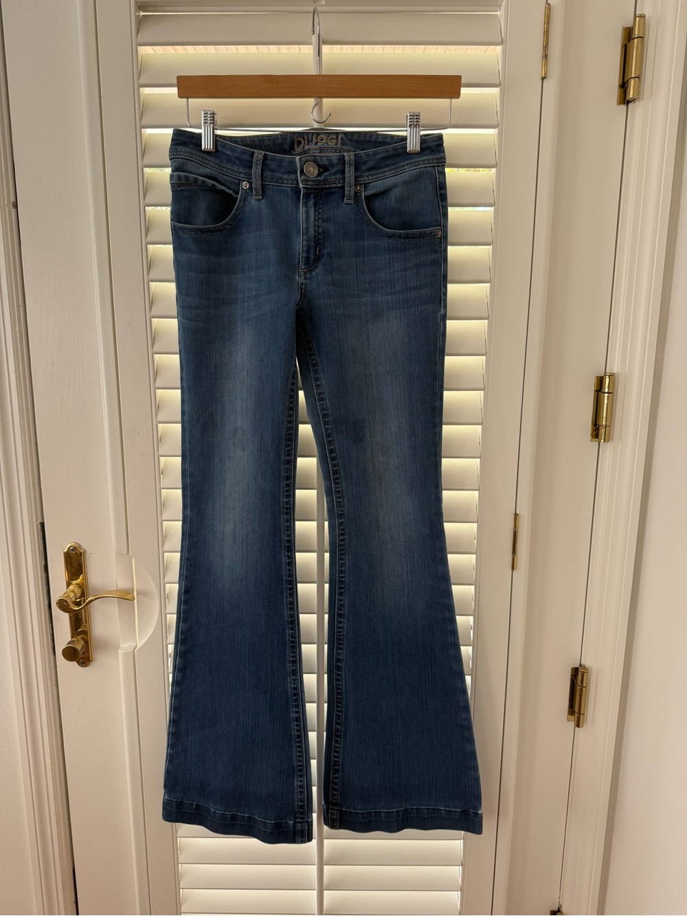 DL1961 Indigo Blue High-Rise Wide Leg Flare Jeans